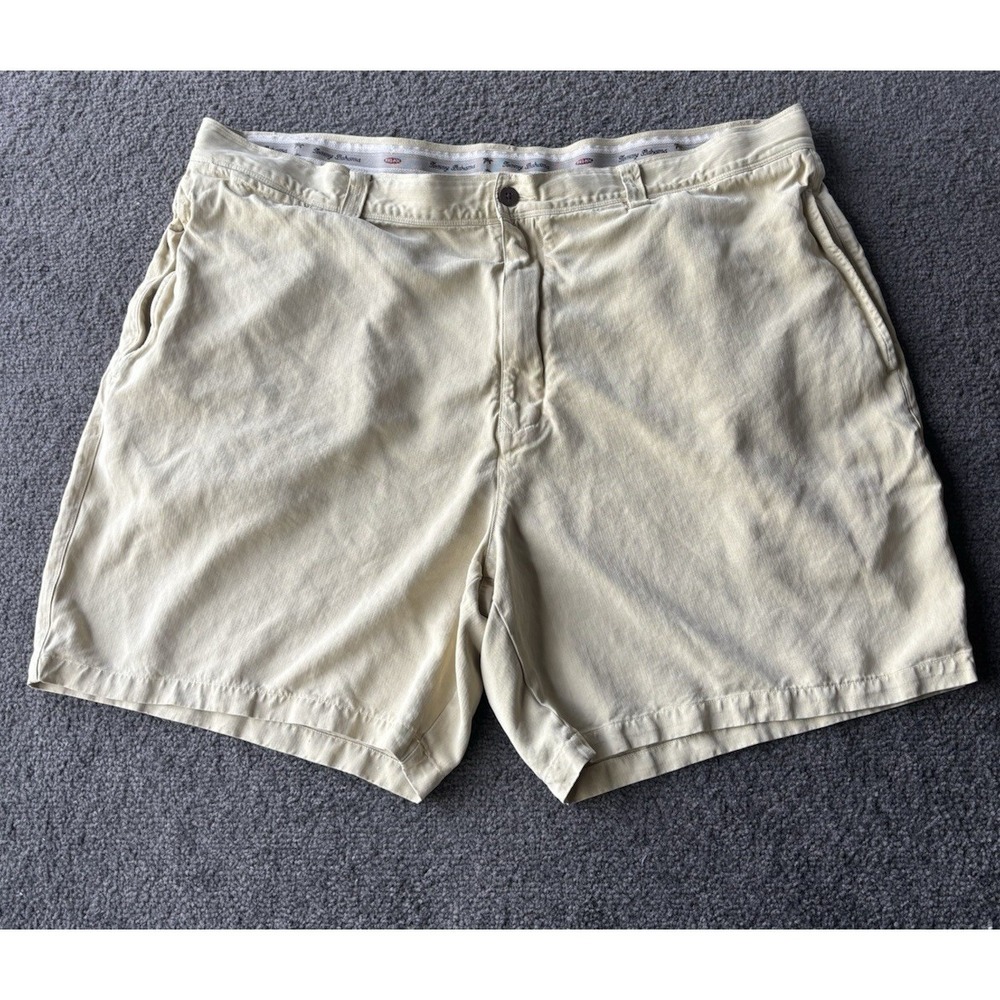 Tommy Bahama Mens Silk Blend Bermuda Shorts Size 42 Beige Pleated 7 Inseam